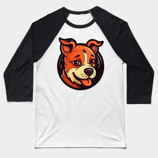 Funny small dog in circle illustration Baseball T-Shirt